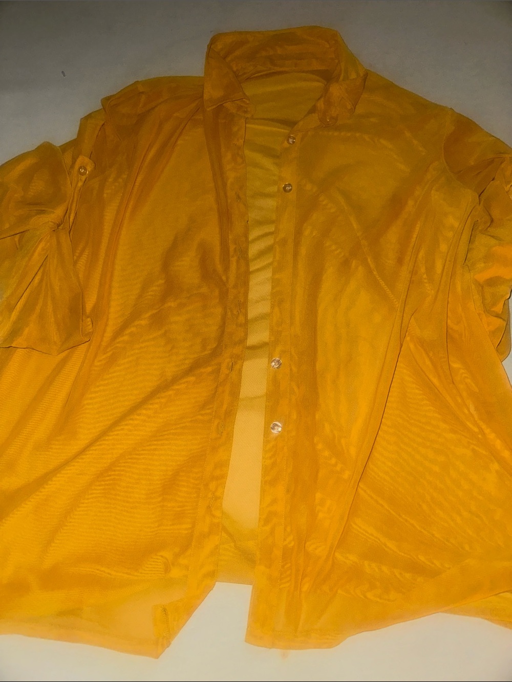 Womens Size XL Matte Coll Lightweight Button-Up Shirt Jacket in Bright Yellow